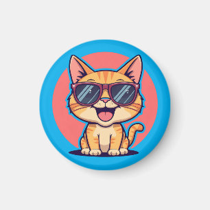 Cool Cat with Sunglasses – Cute Funny Kitty Design Magnet