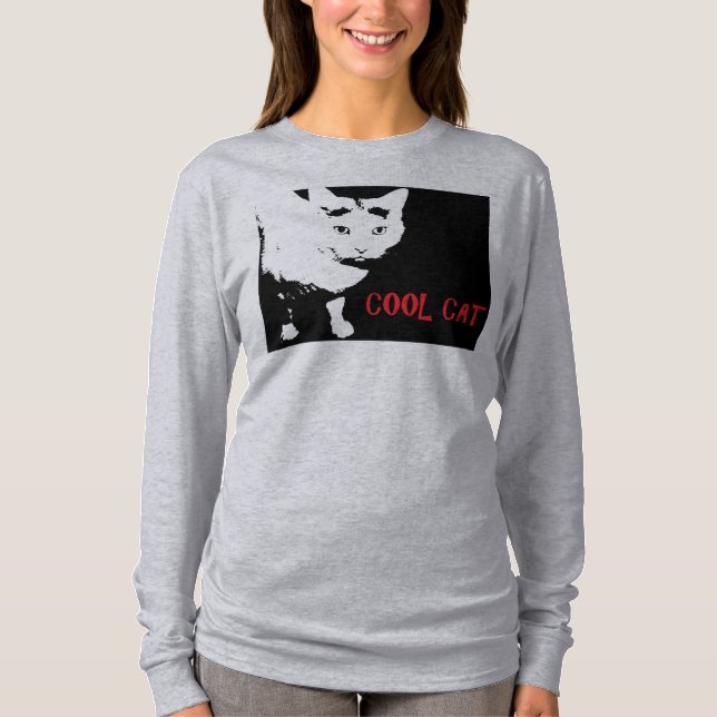 COOL CAT WOMAN'S BASIC LONG SLEEVE SHIRT (Front)