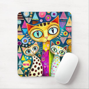 Cool Cats Abstract Mouse Pad