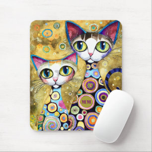 Cool Cats Abstract Mouse Pad