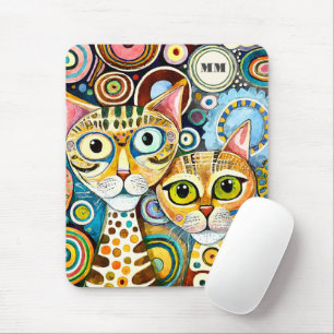 Cool Cats Abstract Mouse Pad