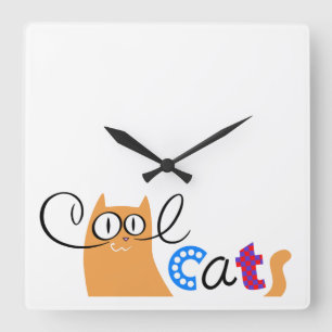 Cool Cats acrylic wall clock