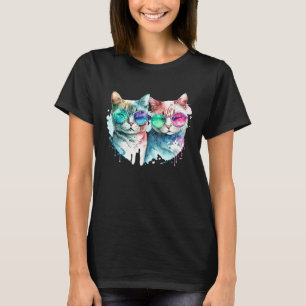 Cool Cat's Cat 's Hippie Cat Cat's with Glasses T-Shirt