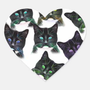 Cool Cats Heart Sticker