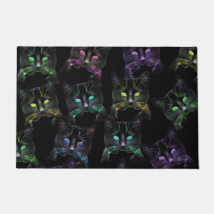 Cool Cats on Black Doormat