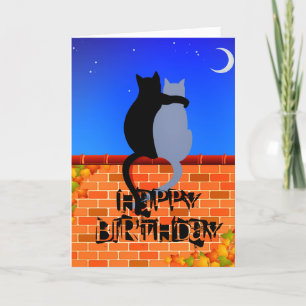 Cool Cats on the Wall Birthday Card