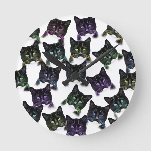 Cool Cats Round Clock (Front)
