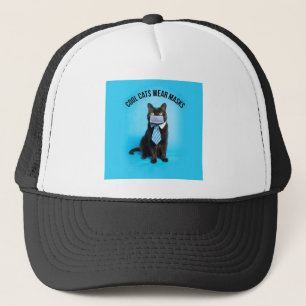 Cool Cats Wear Masks Trucker Hat