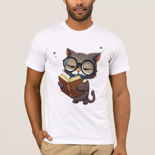 Cool Cats Wearing Glasses Read Book T-Shirt