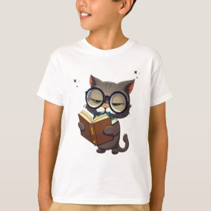 Cool Cats Wearing Glasses Read Book T-Shirt