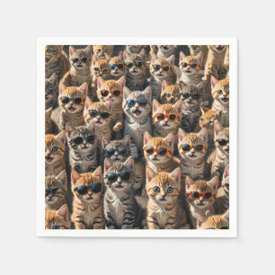 Cool Cats Wearing Sunglasses Napkin