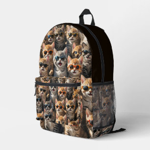 Cool Cats With Sunglasses Printed Backpack