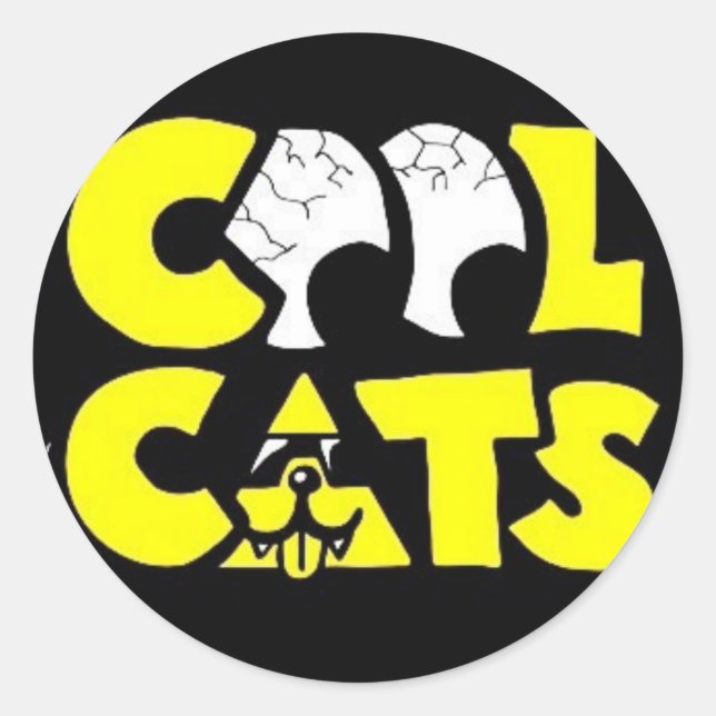 cool-cats-x classic round sticker (Front)