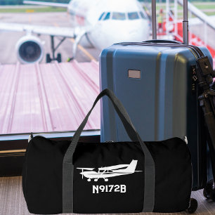 Cool Cessna Airplane,Simple,Black Aviation Duffle Bag