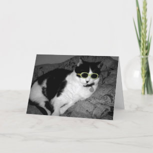 Cool Chat w Lunettes de soleil carte d'anniversair