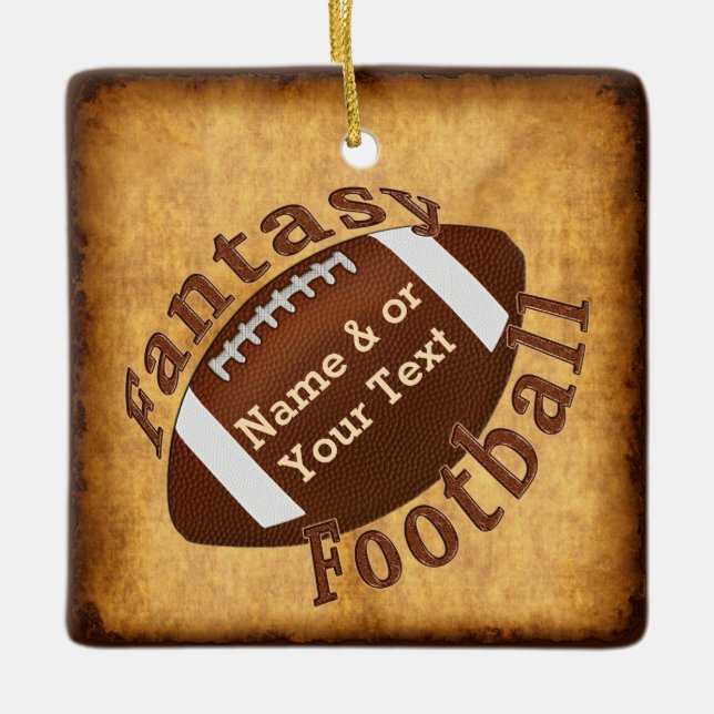 Cool Cheap Fantasy Football Gift Ideas Personalize Ceramic Ornament (Front)