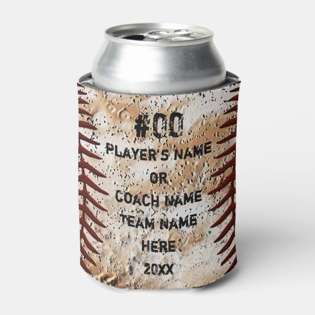Cool Cheap Personalized Baseball Gifts for Players Can Cooler (Can Front)