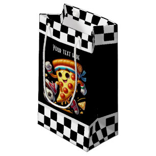Cool chef baking pizza party small gift bag