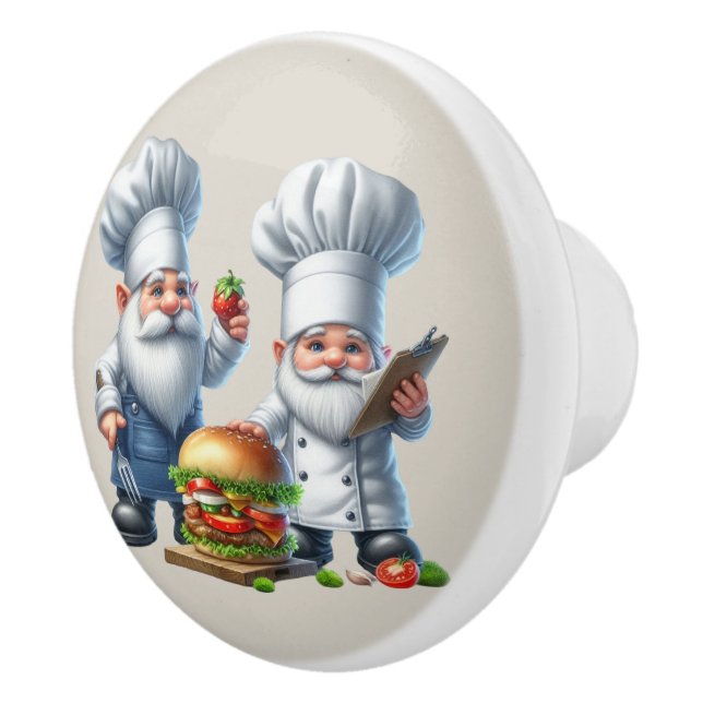 Cool chef gnome lovers  ceramic knob (Right)