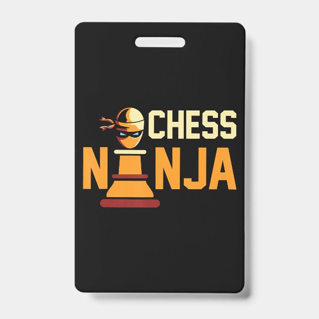 Cool Chess Ninja  Chess Lovers Gift Badge (Front)