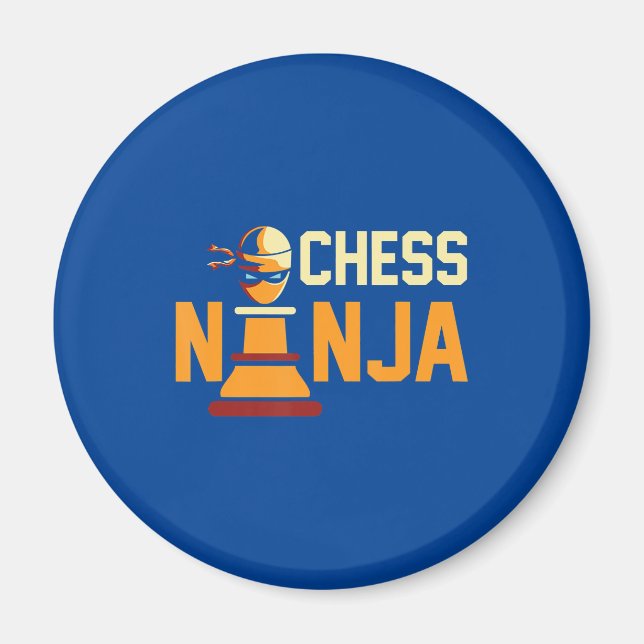 Cool Chess Ninja  Chess Lovers Gift Magnet (Front)
