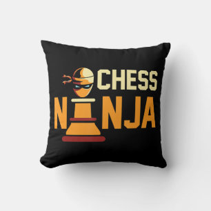 Cool Chess Ninja Chess Lovers Gift Throw Pillow