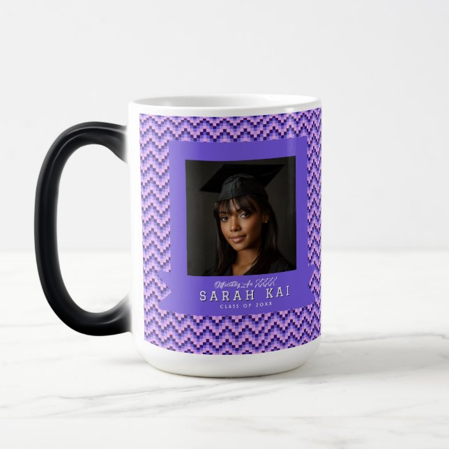Cool  Chevron Print Gift For Her Graduation Magic Mug (Left)