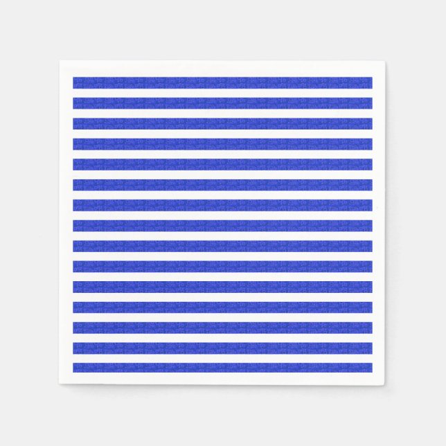Cool Chic Blue Geometric Stripes Napkin (Front)