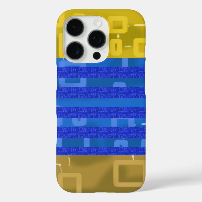 Cool Chic Blue Gold Geometric Stripes Case-Mate iPhone Case (Back)