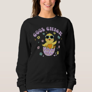 Cool Chick Easter Chick Funny Easter Day Kids Boys Sweatshirt