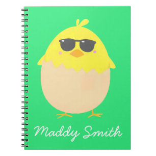 Cool Chick funky Easter yellow chick Notebook