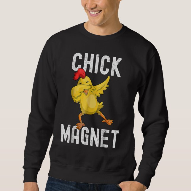 Cool Chick Magnet  Dabbing Chicken Happy Easter Sweatshirt (Front)