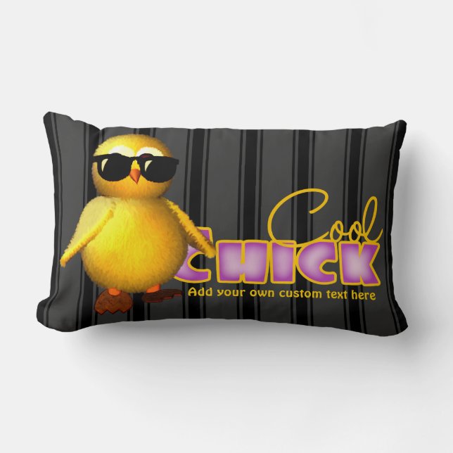 Cool Chick Personalized Lumbar Pillow (Front)