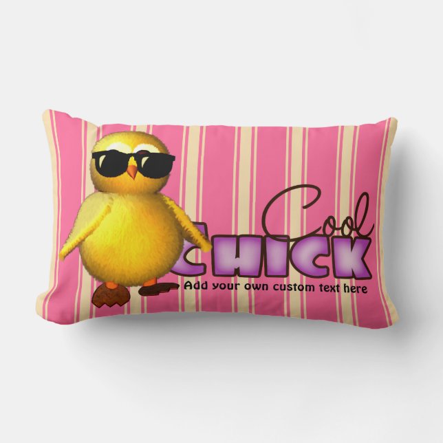 Cool Chick Personalized Lumbar Pillow (Front)