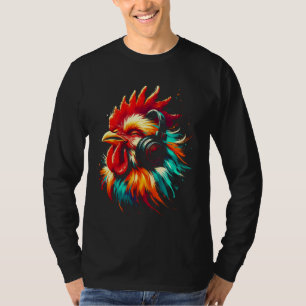 Cool Chicken Art for Music Lovers Christmas Birthd T-Shirt