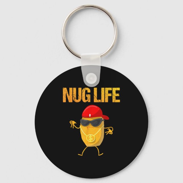Cool Chicken Nugget Art For Boys Kids Chicken Nugg Keychain (Front)