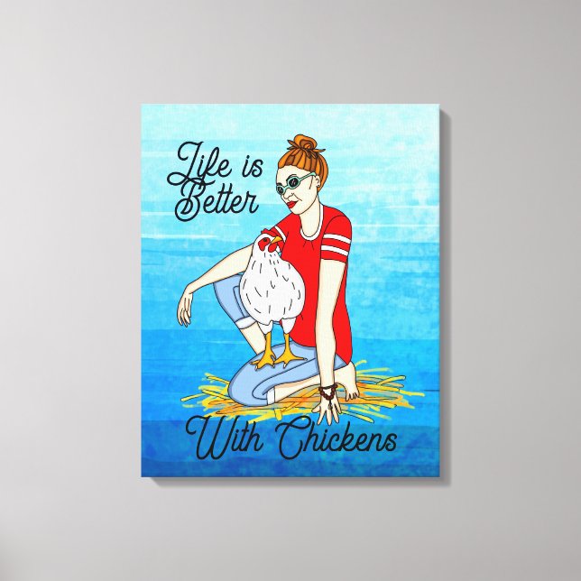 Cool Chicks | Chicken Art  Canvas Print (Front)