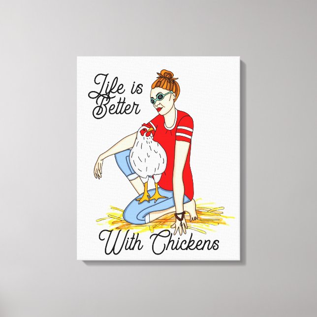 Cool Chicks | Chicken Art Poster Canvas Print (Front)
