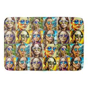 Cool Chicks in Sunglasses AI Art Bath Mat