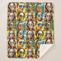 Cool Chicks in Sunglasses AI Art