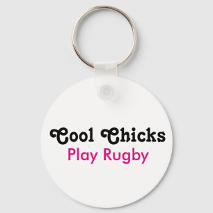 Cool Chicks Play Rugby Keychain