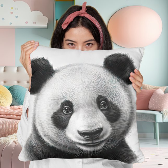 Cool Childrens Cute Panda Bear Design Throw Pillow (Creator Uploaded)