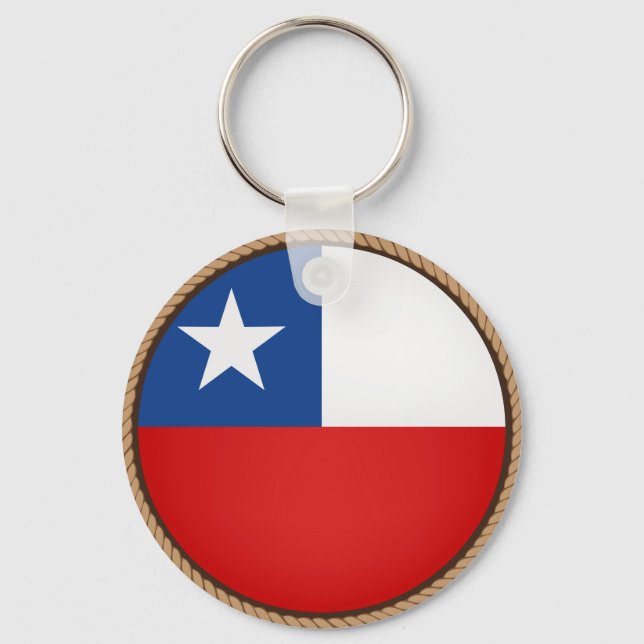 Cool Chile Flag Seal Keychain (Front)