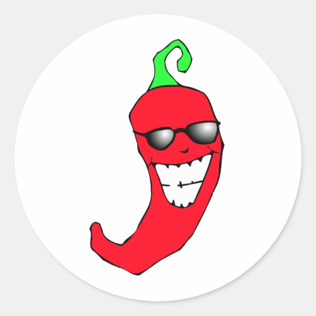 Cool Chili Pepper Classic Round Sticker (Front)