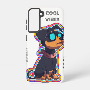 Cool chill colourful vibrant dog in glasses samsung galaxy case