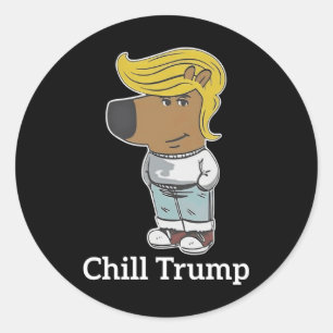 Cool Chill Guy Meme Tees - Trump Chill Guy Meme Classic Round Sticker