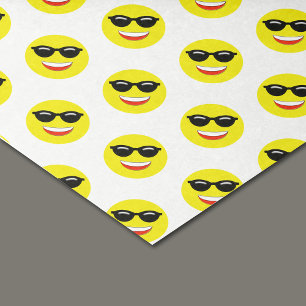 Cool Chill Sunglasses Yellow Emoji Pattern Tissue Paper