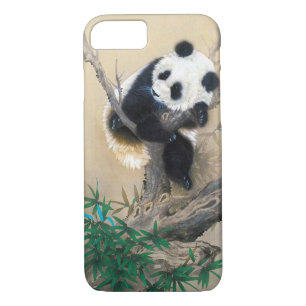 Cool chinese cute sweet fluffy panda bear tree art iPhone 8/7 case