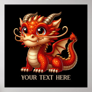 Cool Chinese dragon add text Poster