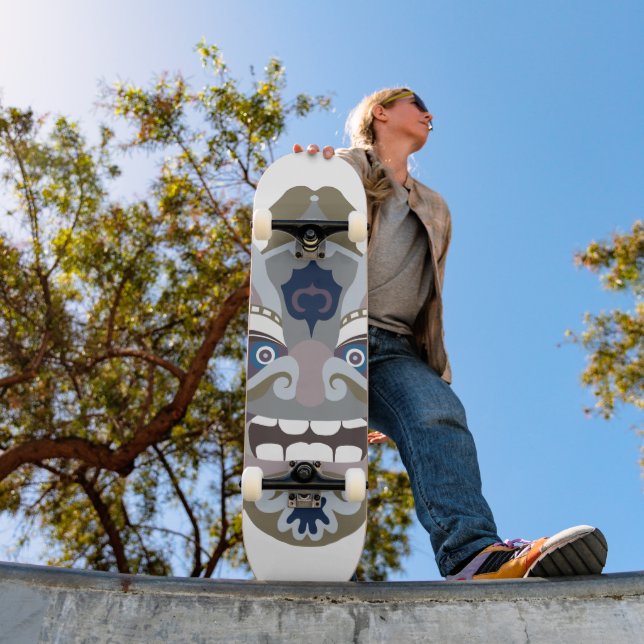 Cool Chinese warrior mask Skateboard (Outdoor 1)
